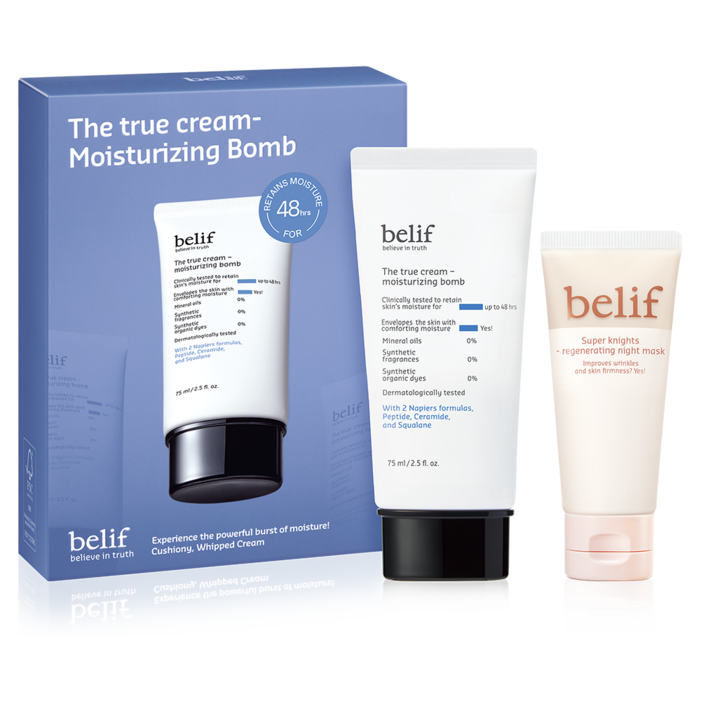 빌리프 더 트루 크림 모이스춰 라이징 밤  리제너레이팅 나이트 마스크 35ml 세트