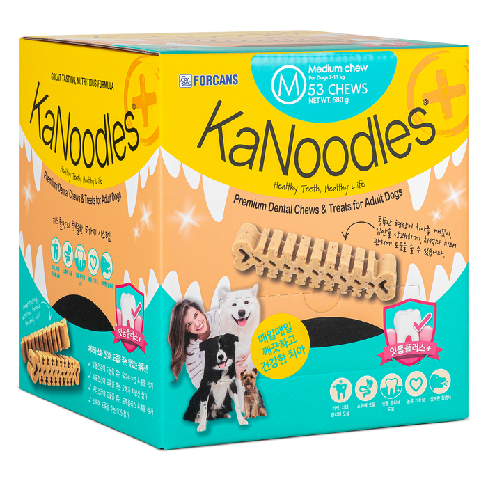 포켄스 잇몸플러스 카누들검 강아지 덴탈껌 M, 구강청결, 680g, 1개