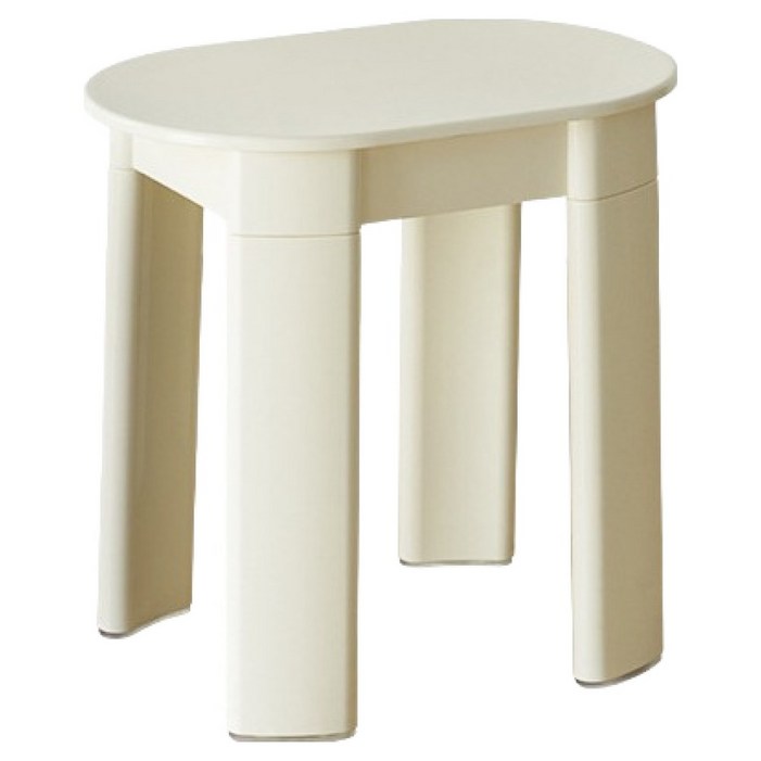 라라하우스 일립스 플라스틱 컬러 스툴, 화이트, 1개