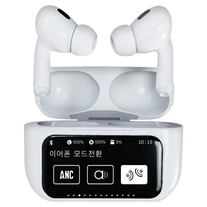 바우아토 노이즈 캔슬링 터치 디스플레이 5.4 커널형 블루투스 이어폰, BAUATO ANC03, 화이트