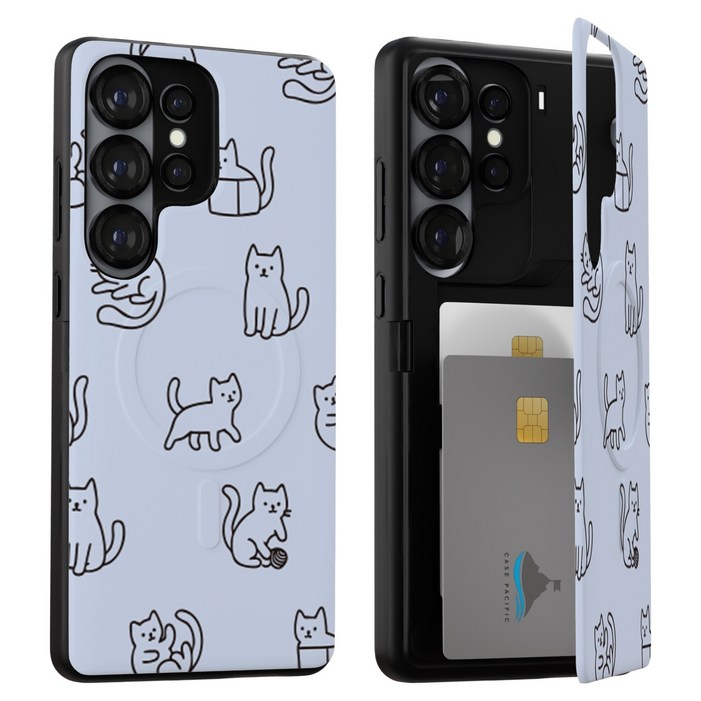 케이스퍼시픽 블랙라인두들 맥세이프 카드도어 범퍼 휴대폰 케이스