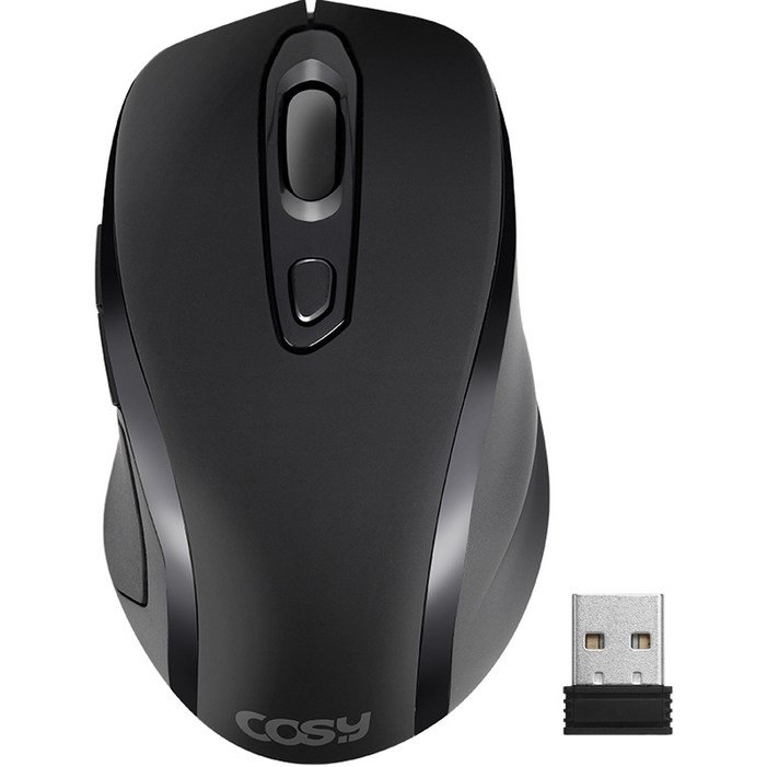 코시 디엘 무소음 6버튼 3단계 DPI 무선 마우스, 블랙, M4006WL