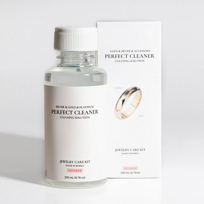 솔앤솔 올인원 금 은 퍼펙트 클리너 200ml  핀셋  폴리싱천 세트