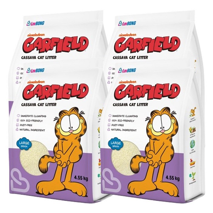 가필드 4.55kg x 4개 천연 카사바 고양이모래