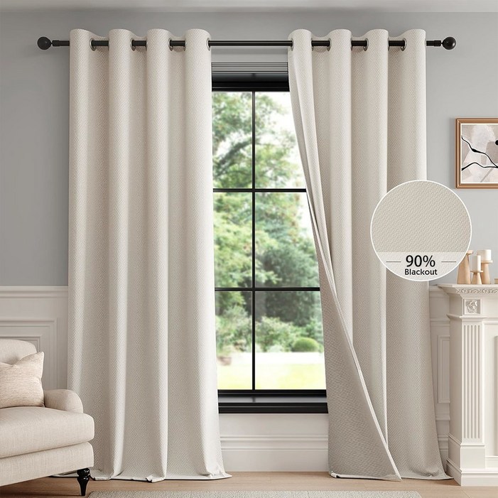 1+1 아일렛형 암막커튼 도톰 비침없는 창문형 거실커텐 사계절 창문용