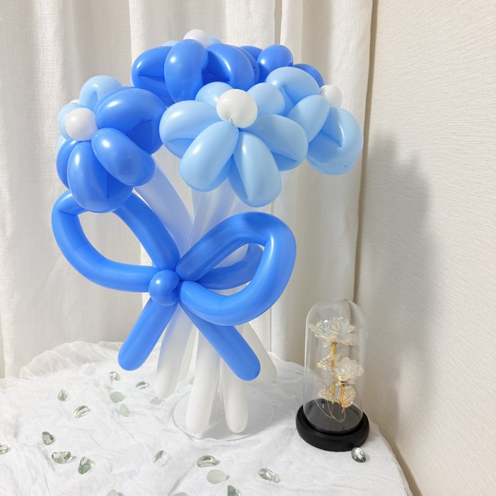 파티또와 7송이 풍선꽃다발완제품 웨딩 돌잔치 베이비샤워 돌잔치 프로포즈 졸업 초등졸업식꽃다발, 1개, 22