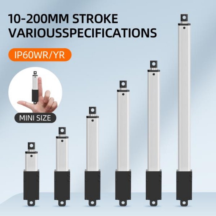 소형 선형 액추에이터, 최대 힘 33Lbs 미니 전기 모터, 캐비닛 창 오프너, 무료 브래킷 포함, DC6V, 12V, 24V