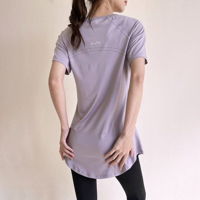 쿨쉐어 여성용 커버업 힙커버 필라테스 요가 운동복 상의 반팔