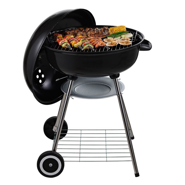 캠핑몽 애플 바베큐그릴 원형 화로 숯불 캠핑 화로 휴대용 장작 나무 대형 고급 숯통, 1개