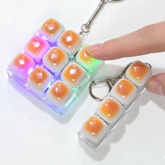 LED 딸깍이 키링 동글동글 시즌2 몽글몽글 브레드 불빛 키캡 피젯