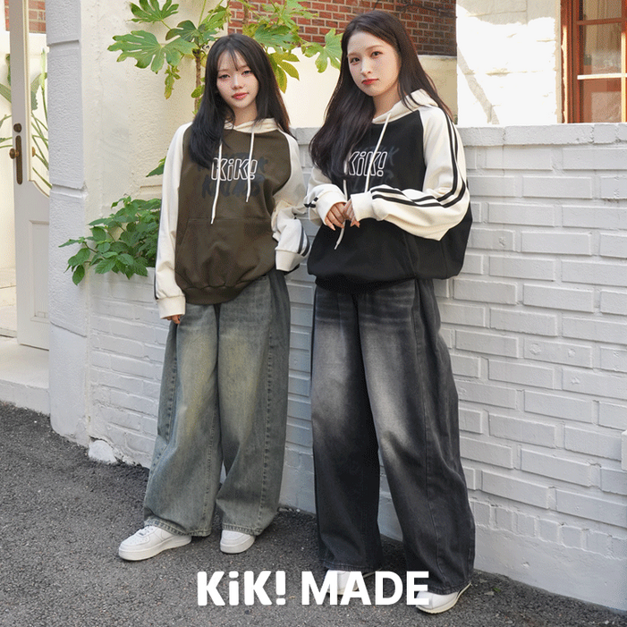 키140키150키160 키키코 가을 폴딩핀턱와이드데님팬츠 와이드 청바지