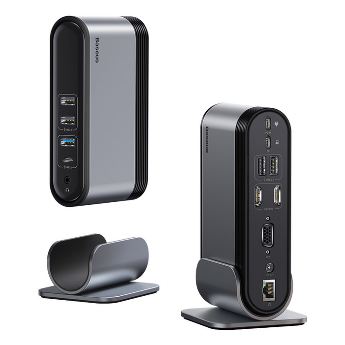 베이스어스 UnionJoy 14포트 트리플 디스플레이 다기능 멀티허브 TypeC 14in1HUB, 1개