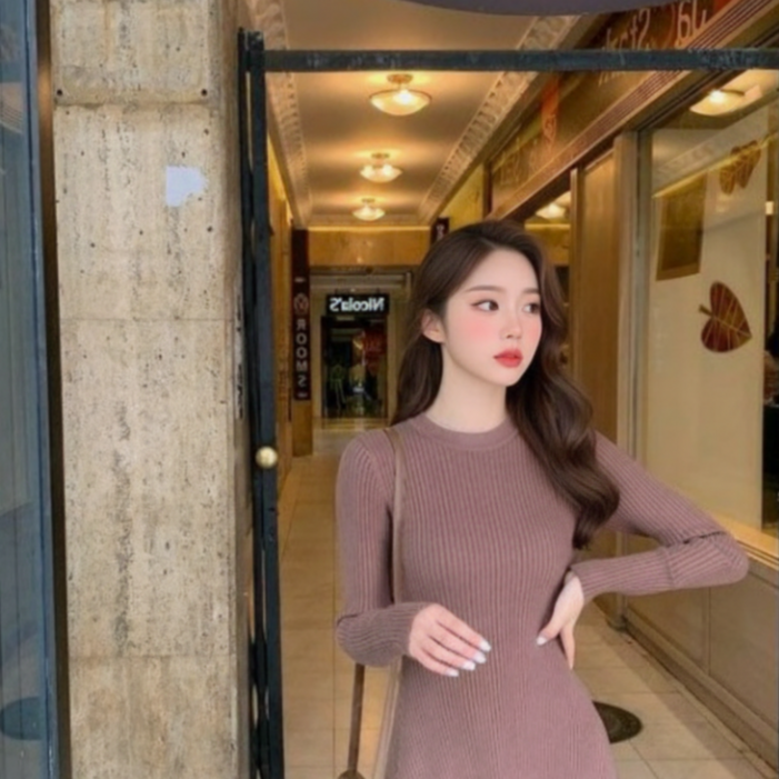 더모은 슬림골지 플레어 원피스