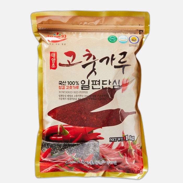 25년산 햇고추 국산 최상급 일편단심 해풍에 말린 태양초 고춧가루 일반 보통맛  최근제조  김치양념용, 1kg, 1개