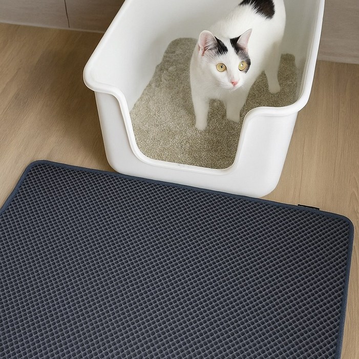 캐트로 고양이 화장실 사막화 방지 매트 모래 발판 패드, 1개, 애쉬 브라운