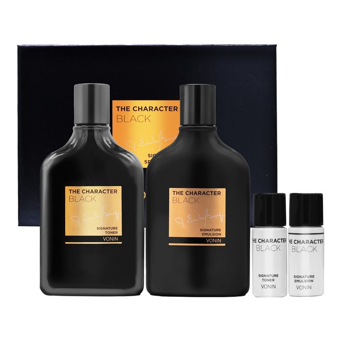 보닌 더 캐릭터 블랙 시그니처 남성 2종 세트 스킨 140ml  5ml 에멀전 140ml  5ml