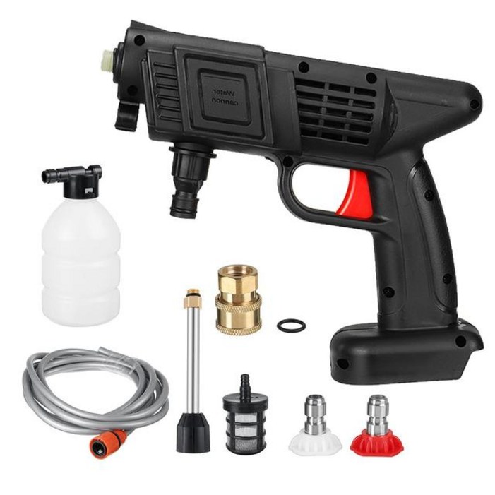 600W 고압 자동차 세탁기 물총 휴대용 압력 와셔 무선 세탁기 클리너 조절 노즐 아니오 배터리