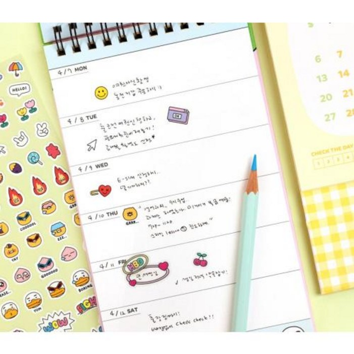 카카오프렌즈 세로형 플래너 다이어리 스케줄러 일정관리