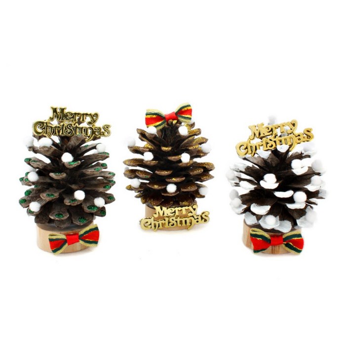 색다른트리만들기 자연소재키트 솔방울 미니트리만들기 10개 만들기키드