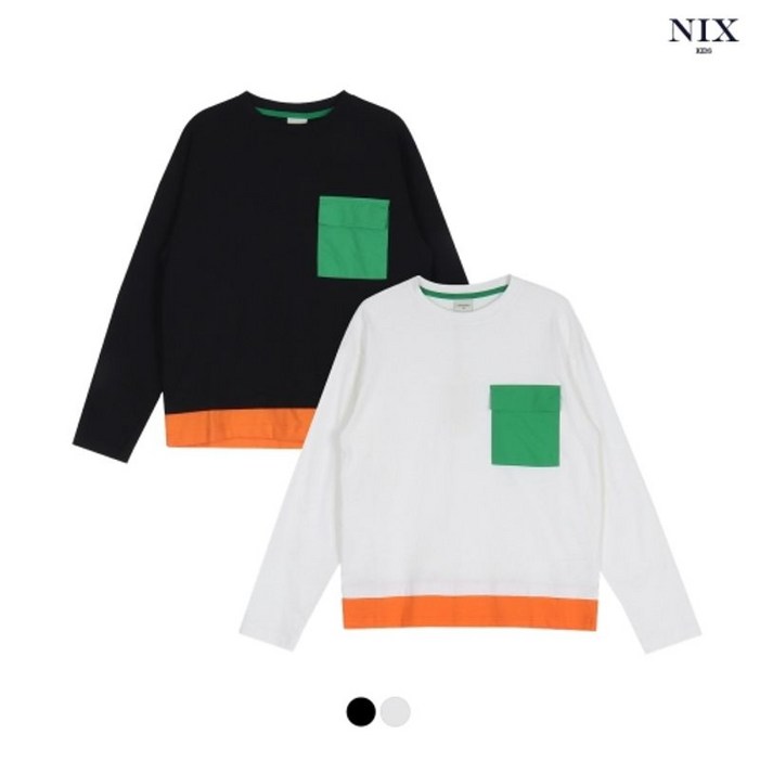 닉스 키즈 유니 CM 16s 싱글 세미오버핏 포켓배색 티셔츠 FKSSCTR706M