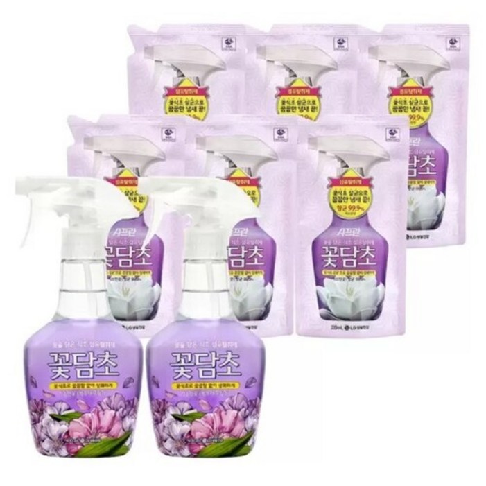 섬유향수 샤프란 꽃담초 섬유탈취제 자스민향400ml 2리필320ml x 6 옷 냄세 탈취