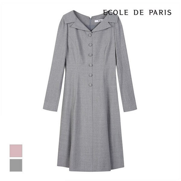 에꼴드파리 에꼴드파리  버튼포인트 벨티드 카_라 원피스_RB32WOCE33A (P003706467)