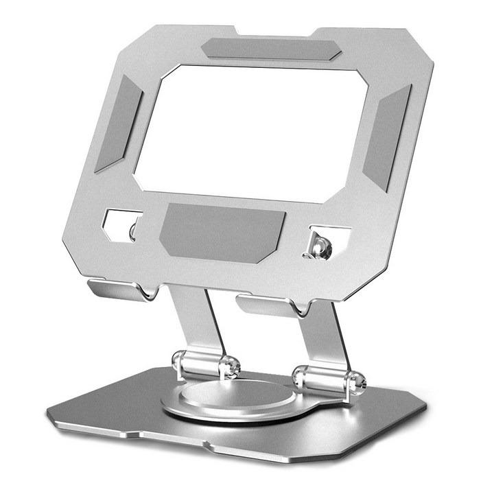 360도 회전 접이식 태블릿 거치대 탁상용침대용 알루미늄, 실버 화이트, 1개