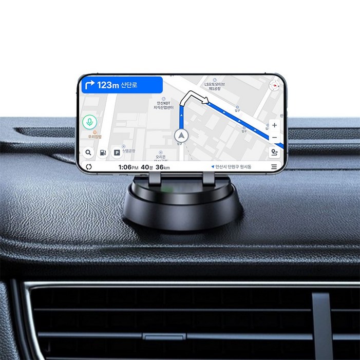 에이덤스 차량용 핸드폰 거치대 대쉬보드 거치형 휴대폰 스마트폰, 블랙, 1개