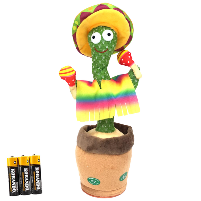 [최고품질, 당일발송] 로앤제이 말하는 말따라하는 노래하는 춤추는 선인장 인형 장난감 건전지타입