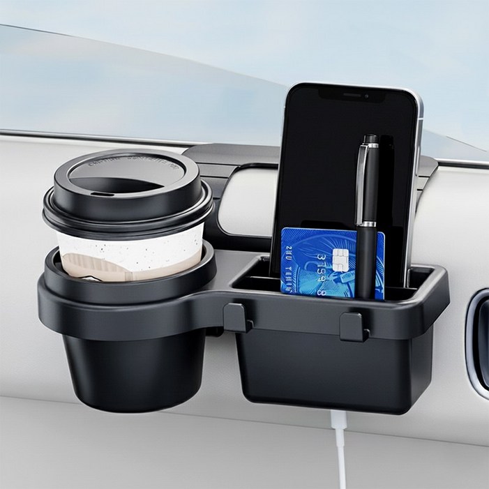 차량용 창틀 컵홀더 다용도 수납 핸드폰 거치 미니 트레이 5in1