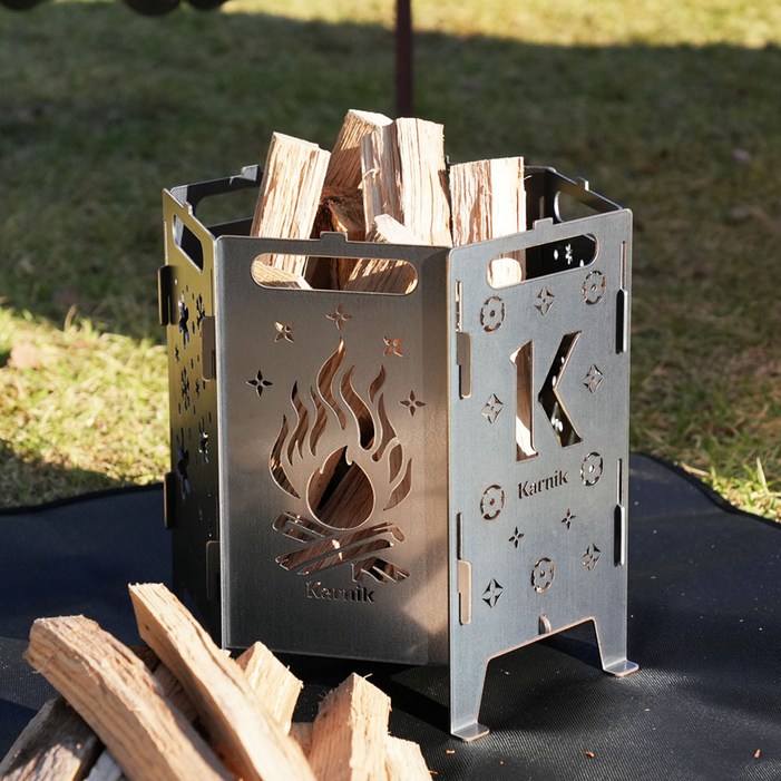 카르닉 국산 육각 접이식 포스코강철 화로대 그릴, 1개