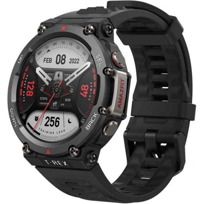 Amazfit TRex 2 견고한 스마트 워치 군 인증 GPS 24일 배터리 수명 심박수 VO2 SPO2 모니터링 페이서 고도 10ATM 방수 수면 모니터링블랙
