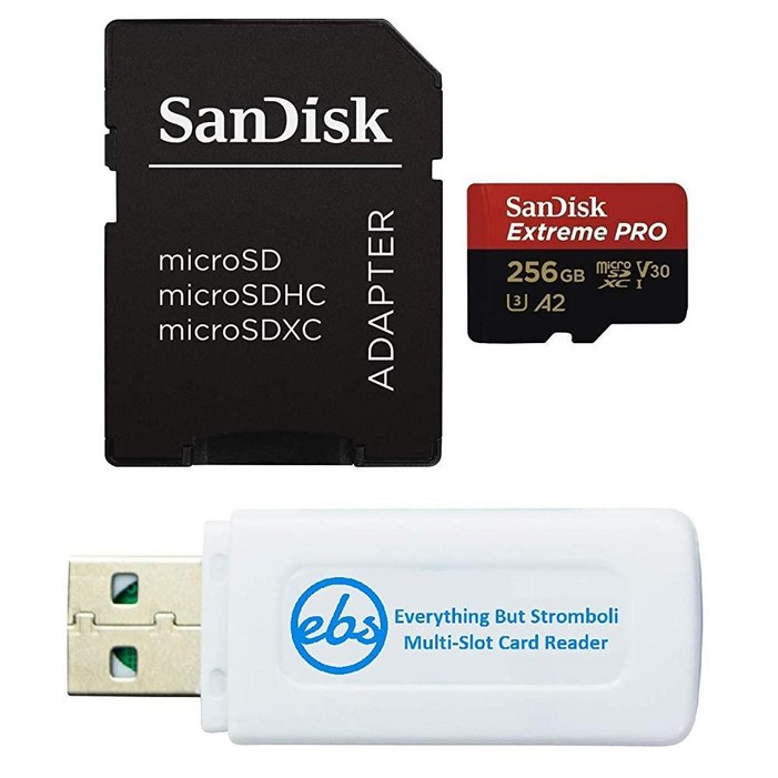 샌디스크 256GB 마이크로 SD 익스트림 프로 메모리 카드 DJI 매빅 3, 매빅 3 플라이, 매빅 3 시네 드론 SDSQXCZ256GGN6MA UHSI 4K V30 A