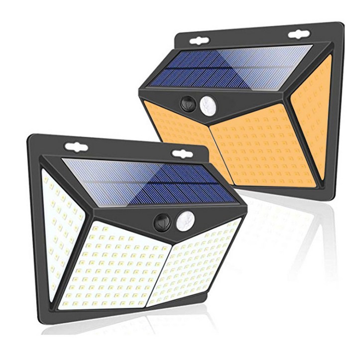 태양열 센서등 태양광 정원등 조명 무선 벽부 전등 계단 전구 LED, 1개, 감성등색