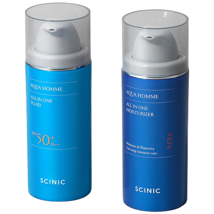 2종 아쿠아 옴므 올인원 모이스처라이저선케어 플루이드, 50g, 2개
