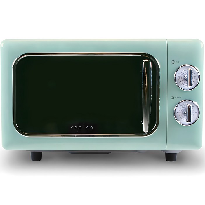 쿠잉전자 레트로 전자레인지 다이얼식 20L 파스텔민트, MCRMT20A