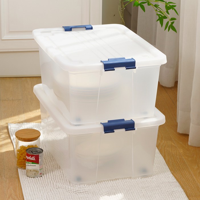 라이피스트 클라스 리빙박스, 투명 + 블루 + 블랙, 2개