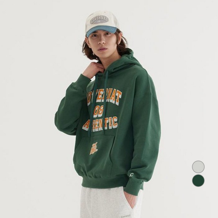 커버낫 남녀공용 플래그 아치 로고 오버핏 후디