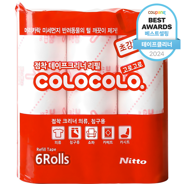 고로고로 초강력 테이프클리너 리필, 6개