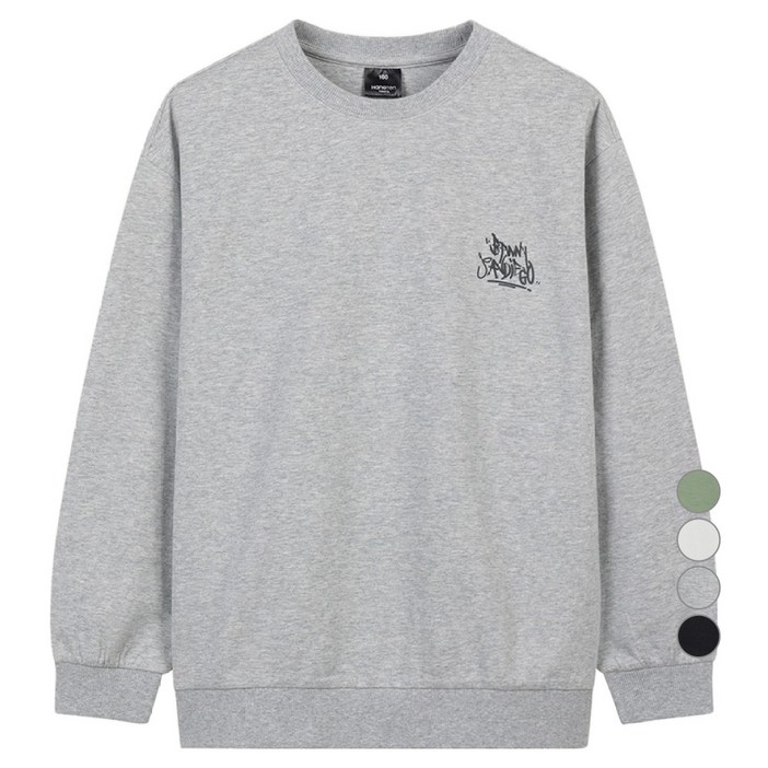 행텐틴즈 더블페이스 백 베니 오버핏 맨투맨