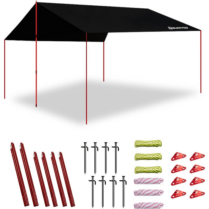 벅703 그늘 암막 타프 폴대  설치도구 세트 특대형 5600 x 4400 mm