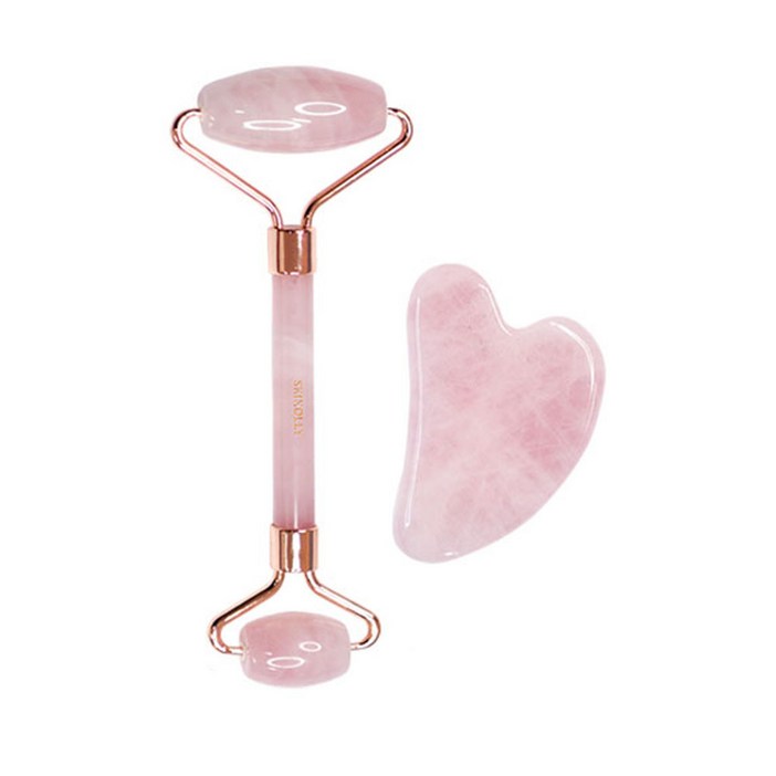 스킨올리 로즈쿼츠 페이스롤러 + 하트 괄사