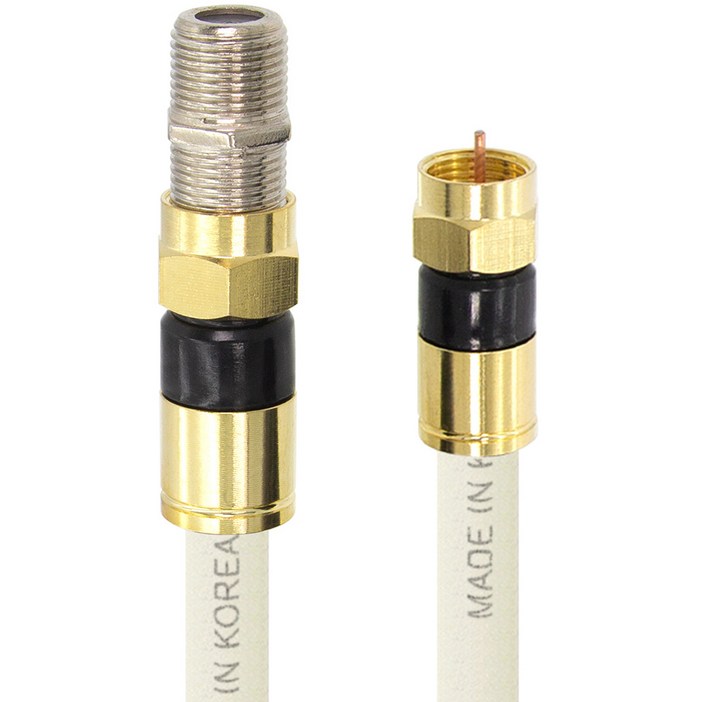 솔탑 국산 골드 고급형 RF 안테나 화이트 연장 TV 동축 수제작 케이블 50M, SOLTOP-1239, 1개