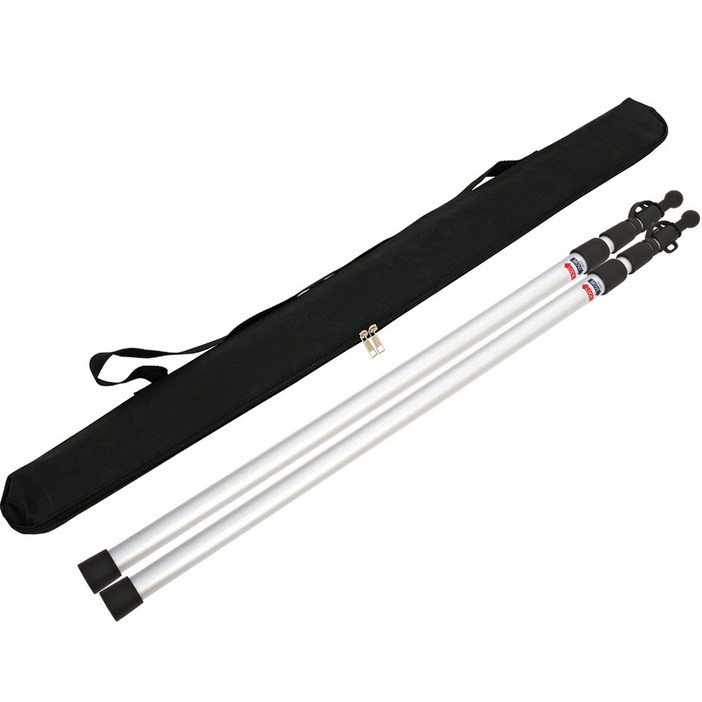 캠프빌리지 슬라이드 폴대 캡형 실버 2p  가방 세트, 1세트