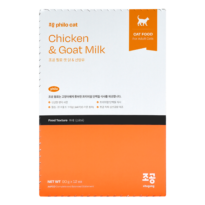 조공 어덜트 필로 캣 산양유 습식사료, 닭, 1.08kg, 1개