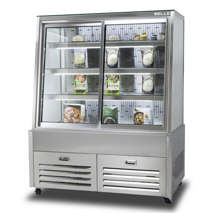 BELLE 프리미엄 쇼케이스 사선 앞문형 스테인리스 방문설치, JDF1200S