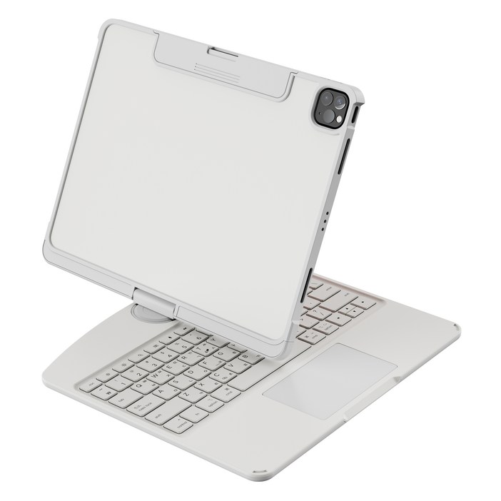 아이플로우 블루투스 키보드 크리스탈 태블릿 케이스, 화이트, 1개