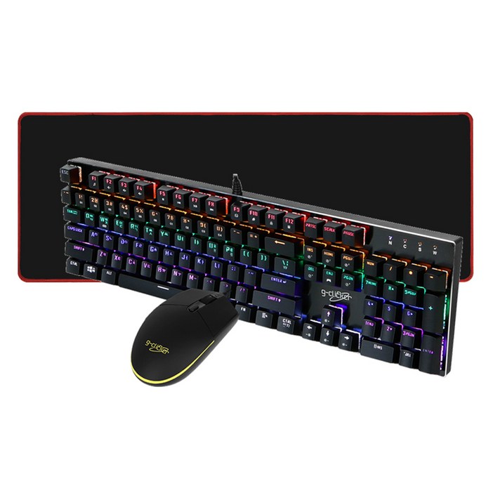 지클릭커 스페셜 키보드 적축  마우스  장패드 세트, BLACK, GMK510X, 일반형