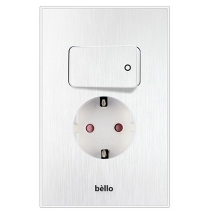 위너스 벨로 스위치부착 1구 콘센트 화이트
