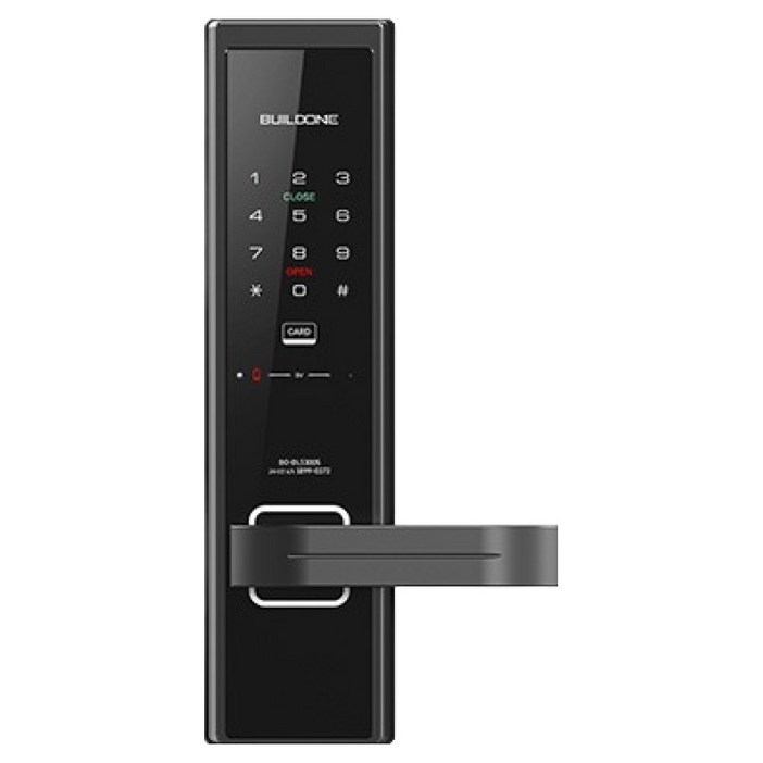 빌드원 레버형 카드키 도어락 블랙, BO-DL5300S, 방문설치